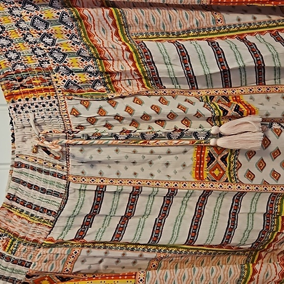 High Low Skirt Boho Mixed Prints Size XL - Picture 5 of 6